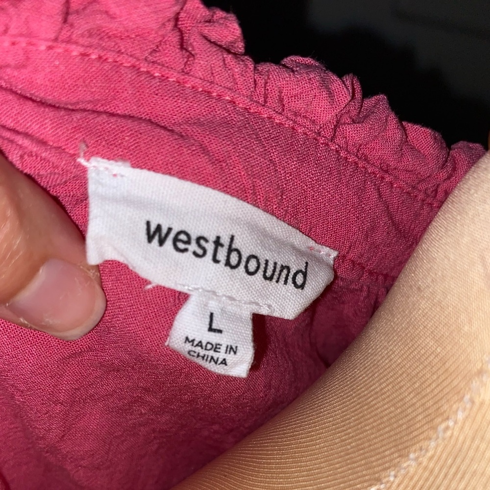 Westbound Pink Floral Embroidered Blouse, Boho Summer Top - Picture 5 of 7